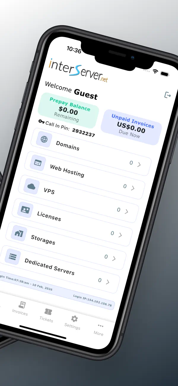 InterServer Mobile Interface 2